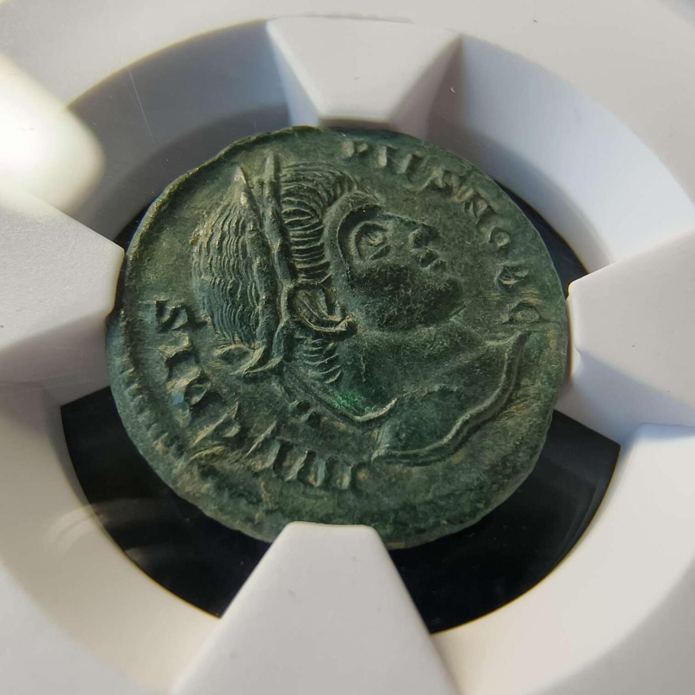 七河·世界币章矿标杂件每周小拍（总第35期）（本场周二结标） 精品（22）k628 古罗马帝国铜币 克里斯普斯  华夏评级XF45