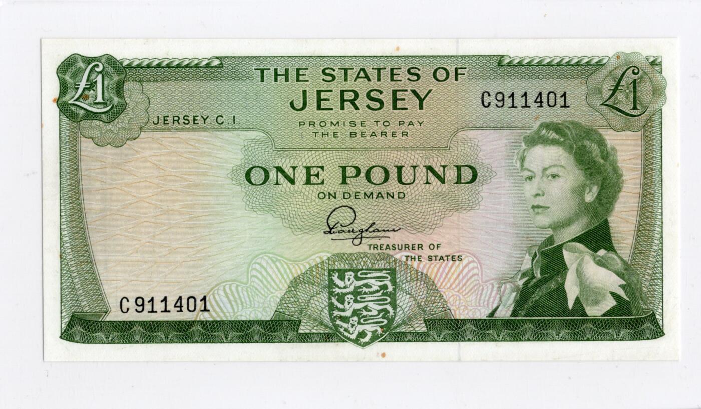 徐霞客拍卖首拍 泽西岛	P-8a 1963年1镑 C911401	品相如图		发行于20世纪中后期，是泽西岛当时流通的法定货币。它融合了英联邦货币风格与本土标识的设计，以君主肖像为核心元素，兼具流通功能与身份象征意义，见证了泽西岛货币体系的独立发展与英联邦金融关联，是研究该地区金融史与殖民文化传承的实物佐证。其收藏价值源于存世量稀少，是小众地域货币收藏中颇具辨识度的藏品。	
