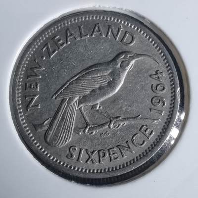 沼泽如烟--第977场 - 新西兰1964年6便士