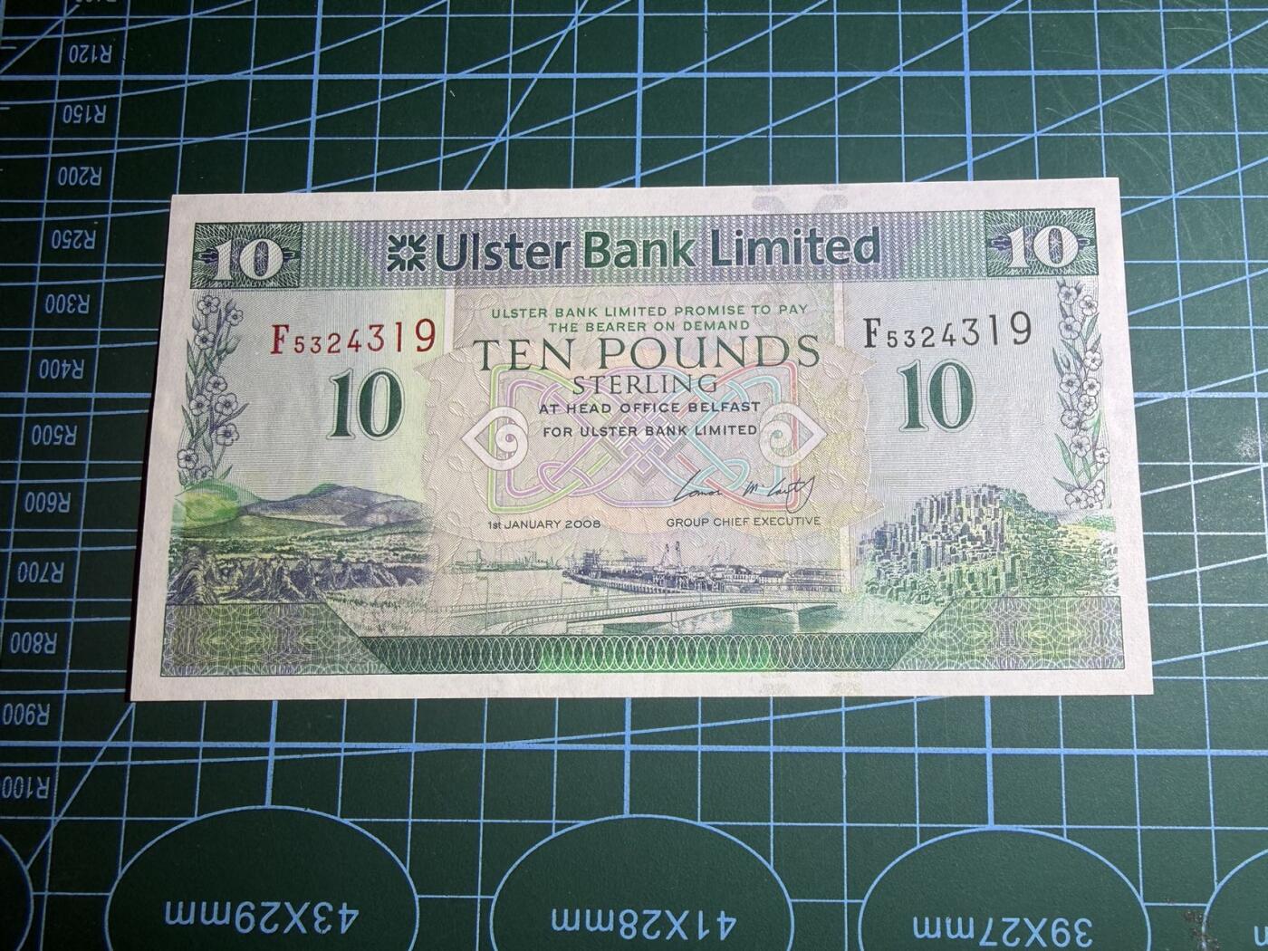 【炜奕收藏】，第五十八期，英属第三场 2008年北爱尔兰阿尔斯特银行10镑，UNC品相