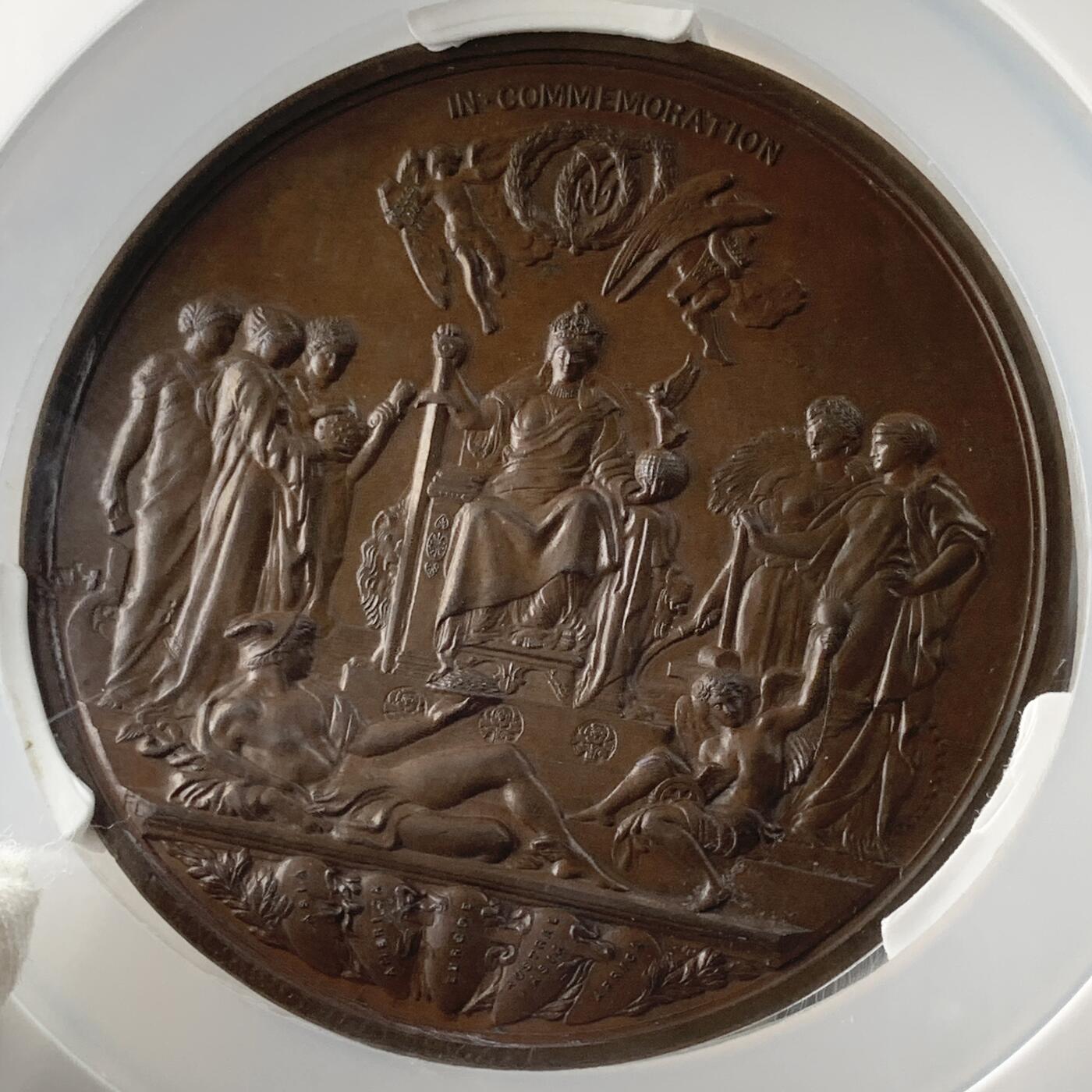 掌中浮雕-藏着的欧洲第051场 1887年维多利亚女王登基50年铜章, 77mm，J.E. Boehm and F. Leighton雕刻 