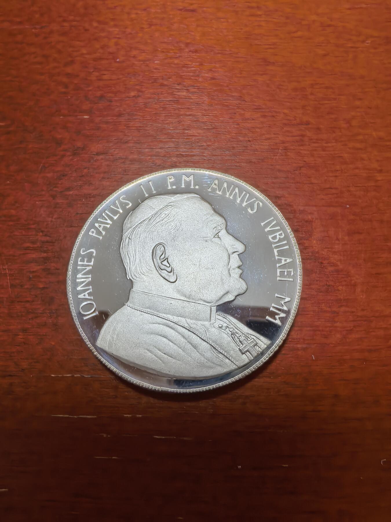 长老汇蛇年精选第九十六场拍卖 1996梵蒂冈保罗二世圣年2000年之耶稣传教10000里拉精制银币，22克835银，3万枚，克书80美金