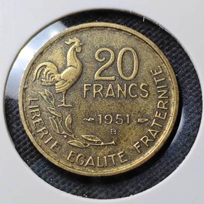 KK钱币收藏小铺  第389期  2月预留时间 周末发货 -  法国20法郎