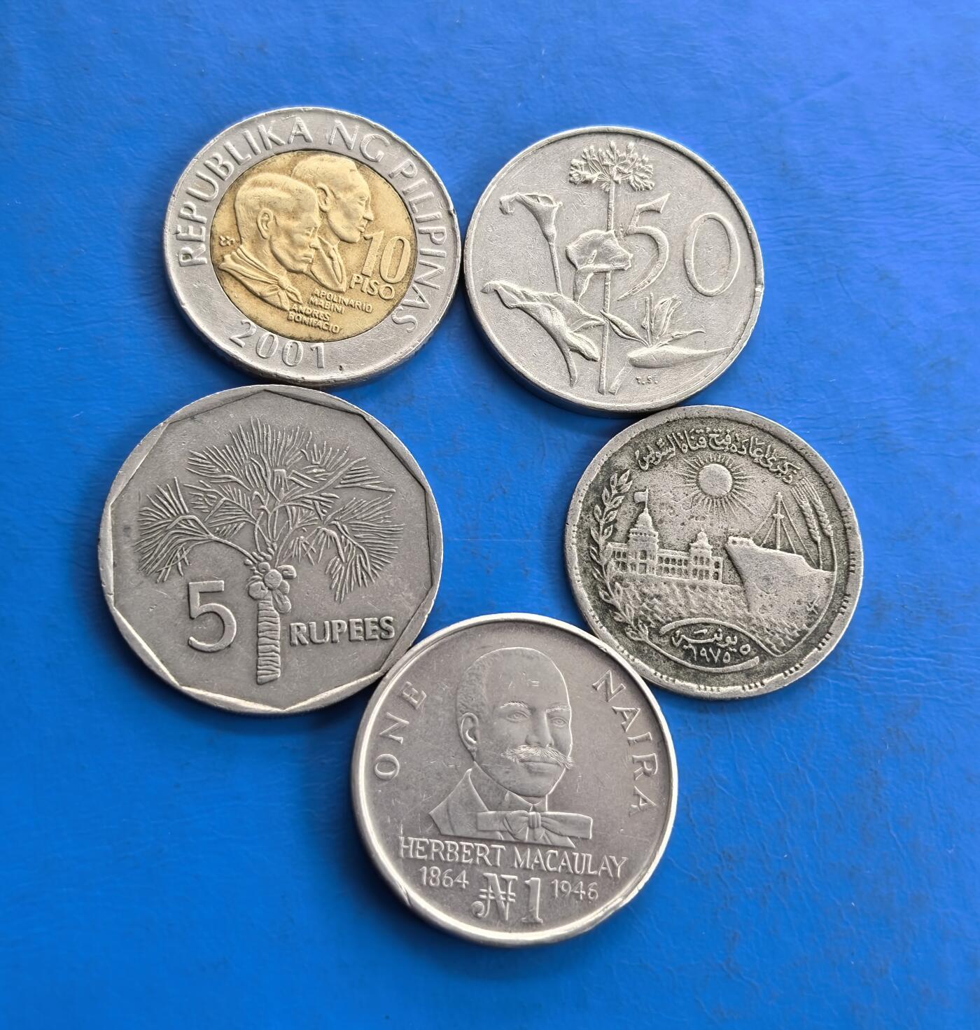 外国优质老铜币高银银币，周六九点倒数截拍，满百包邮，持续收拍 南非、加纳、菲律宾、埃及、塞舌尔5枚