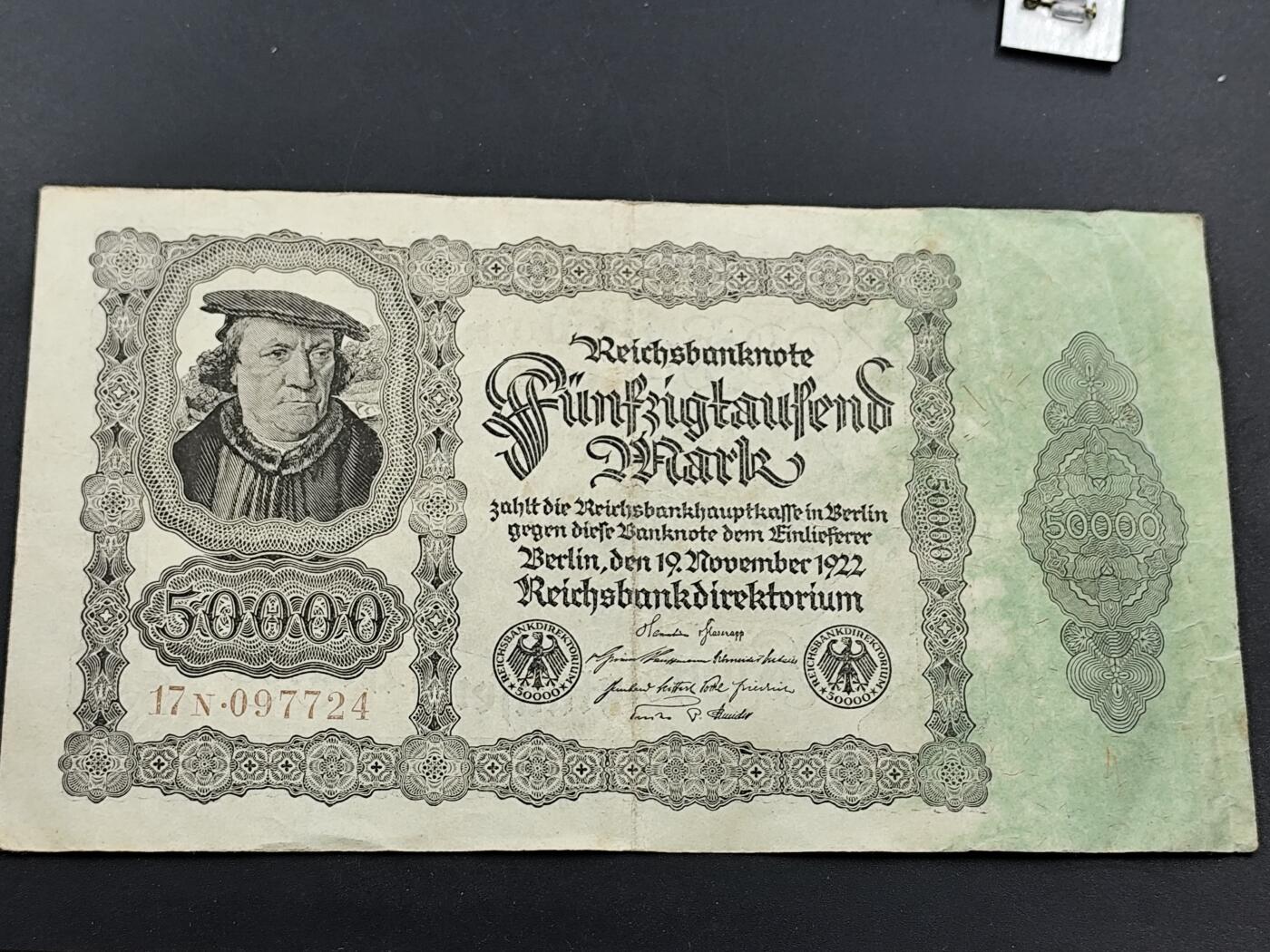 1月25日徽章钱币专场 德国1922年5万德国马克