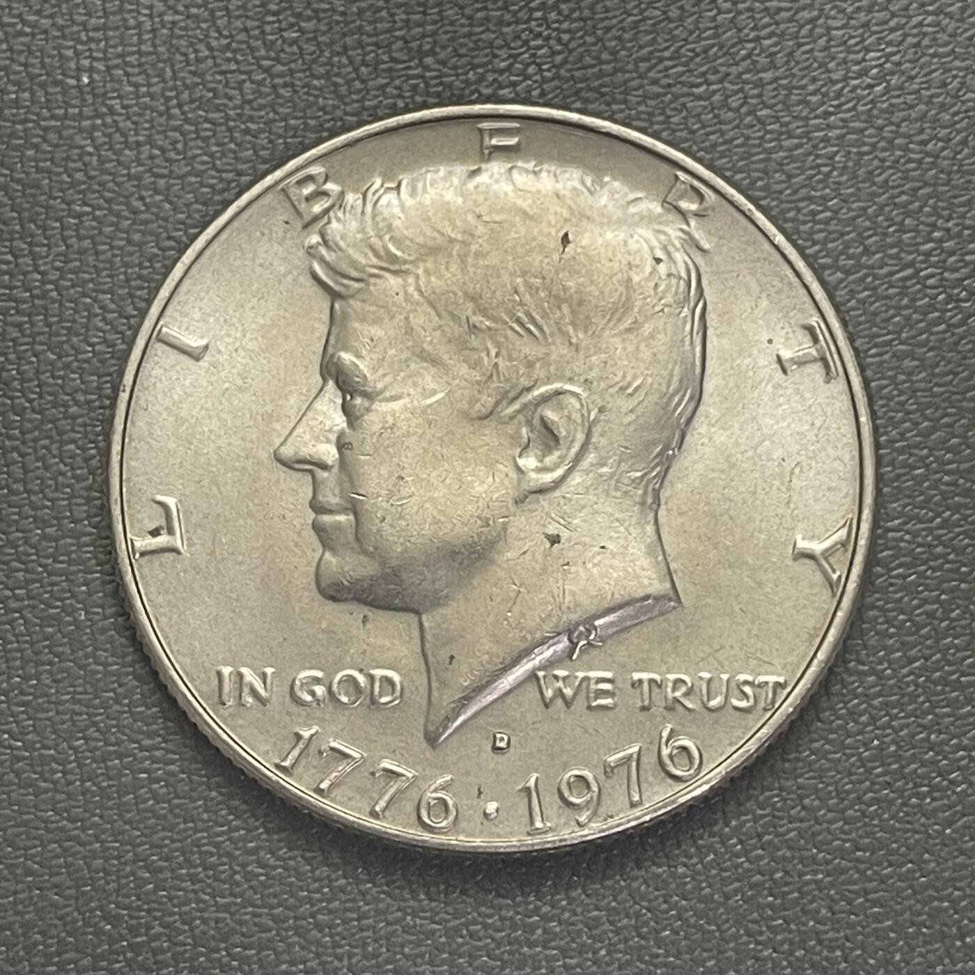 回流0201 美国1976年建国200周年纪念币 肯尼迪总统/费城独立厅