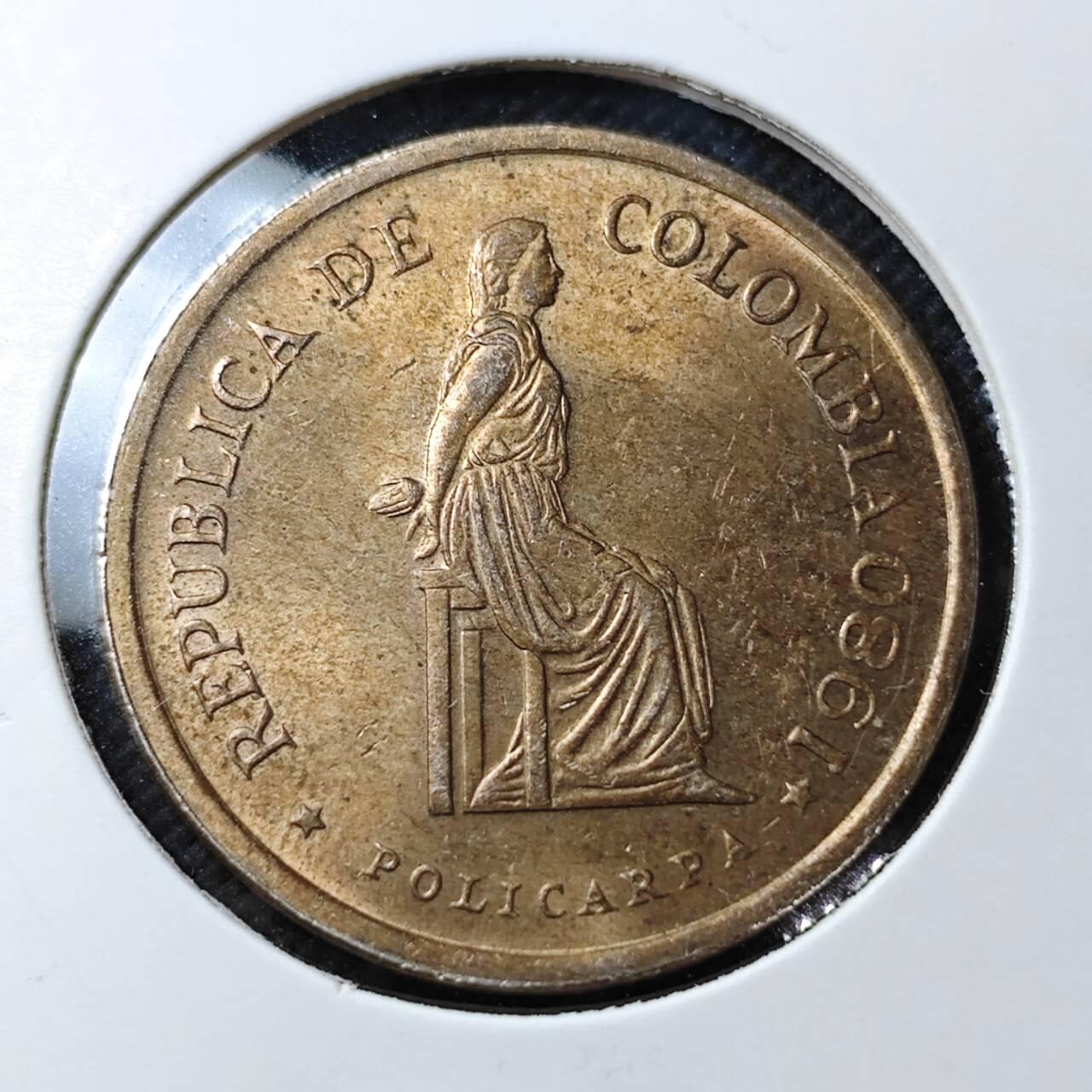 KK钱币收藏小铺  第389期  2月预留时间 周末发货  哥伦比亚5比索