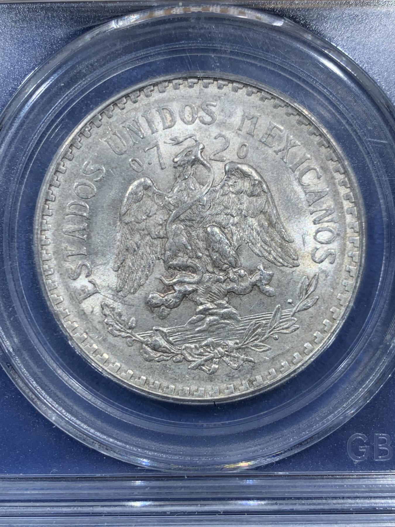 《竞宝斋》第462场 周日，周一，2场连拍 （全场包邮）欢迎送拍 公博 MS66 墨西哥1944年1比索鹰洋银币