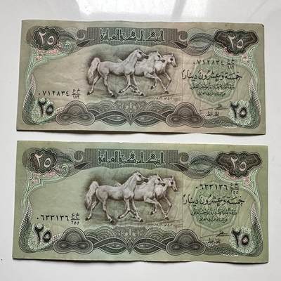 🌹外币初藏🌹🐯2026年第12场  每周二四六晚8️⃣点 接代拍 - 伊拉克马钞 1982版25第纳尔2张—7