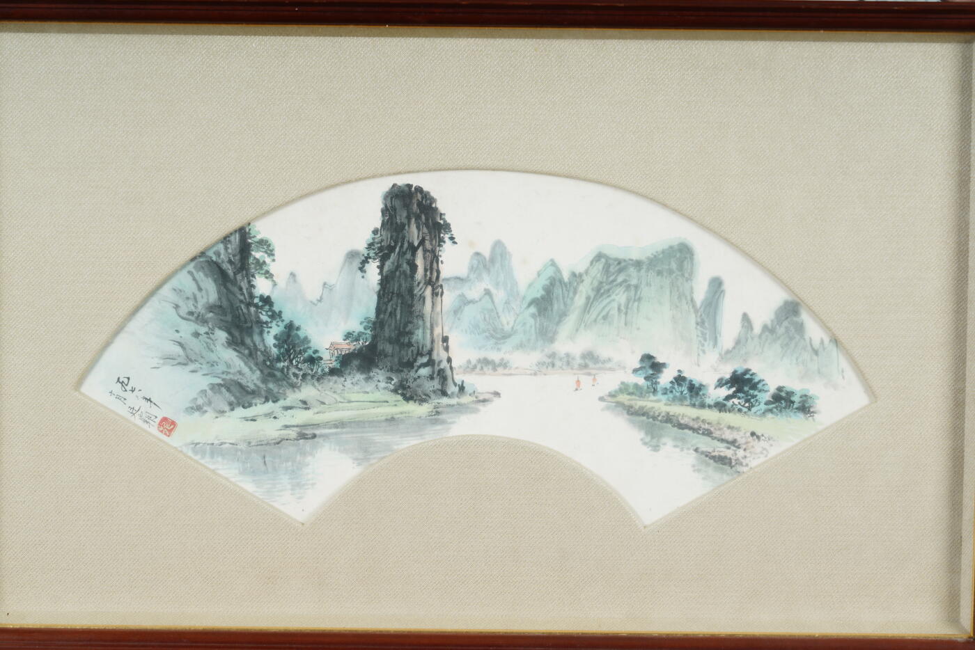 上海都达杂项专场九（全场包邮） 龙廷霸 山水扇面连框1-151