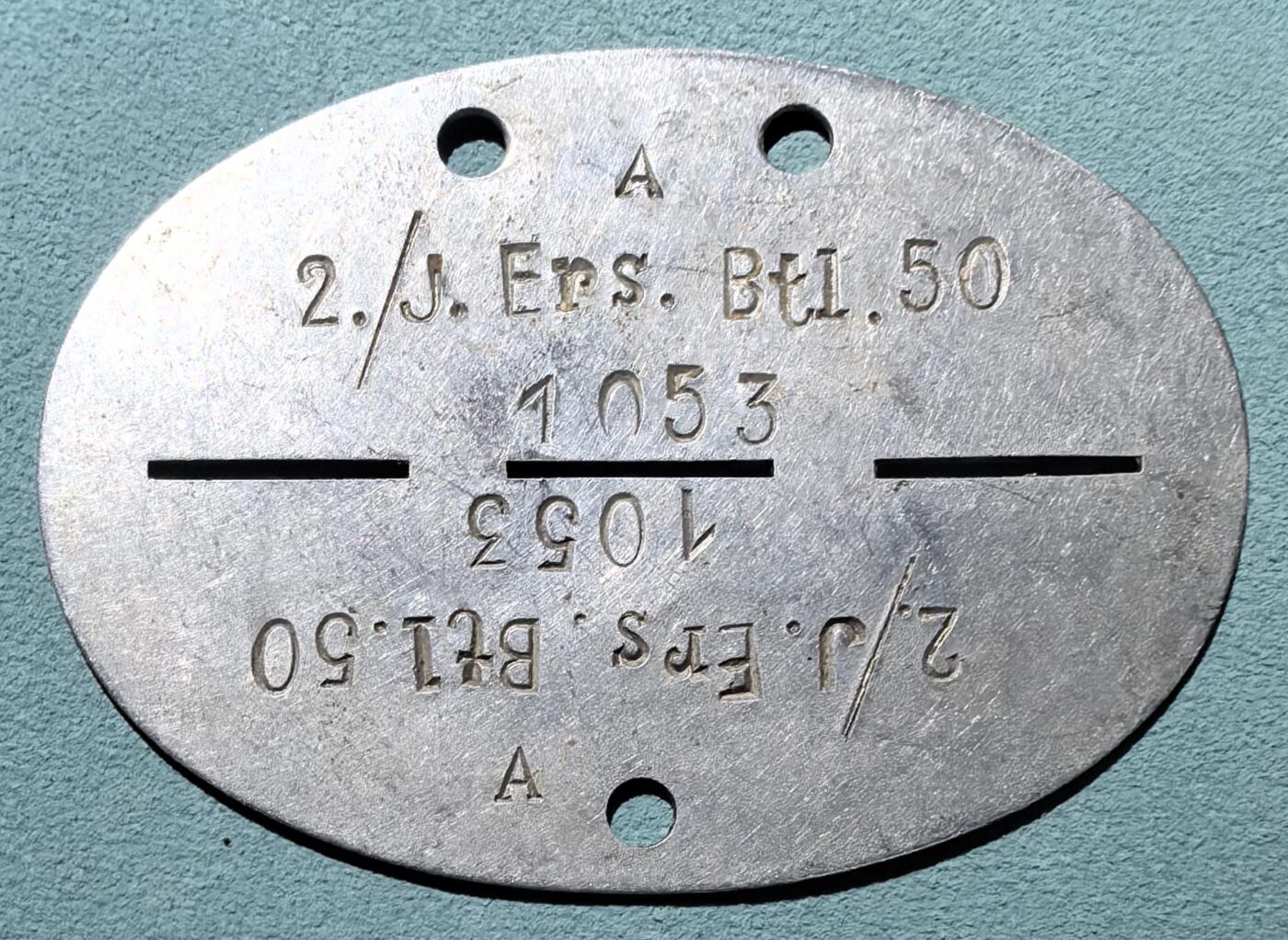 盛世勋华——号角文化勋章邮票专场拍卖第302期 德国（1939）陆军士兵身份牌 第50青年补充营第2连