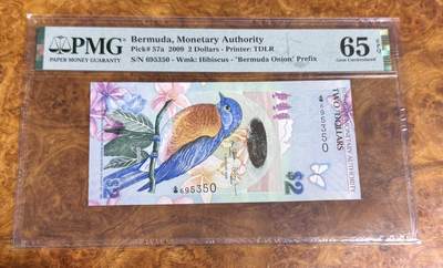 得物收藏 Chase Auction 第35期 - - 外钞、银元、民国钞和人民币混合场！持续更新中！ - 2009年百慕大2元，PMG65！