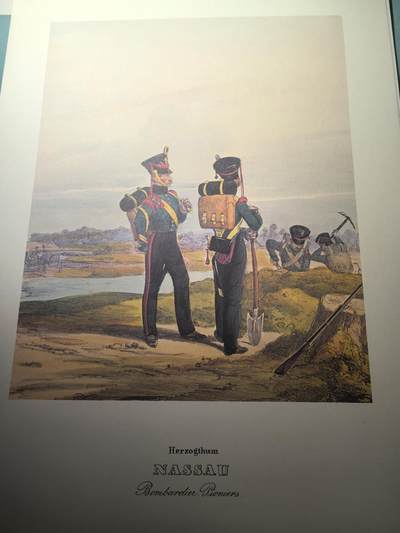 盛世勋华——号角文化勋章邮票专场拍卖第302期 - 大尺寸手绘图卡 拿骚公国工兵炮手 大A4尺寸 翻印自1848年出版《德意志陆军》一书