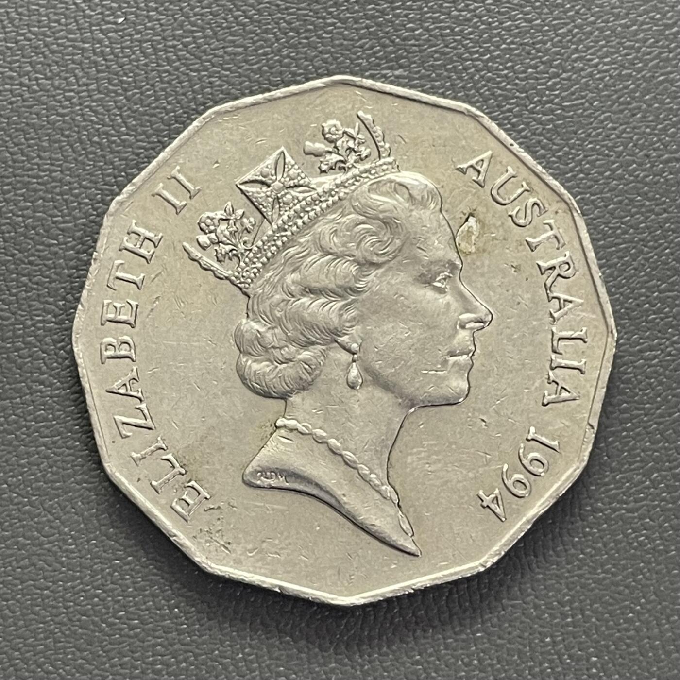 回流0201 澳大利亚1994年50分纪念币 国际家庭年