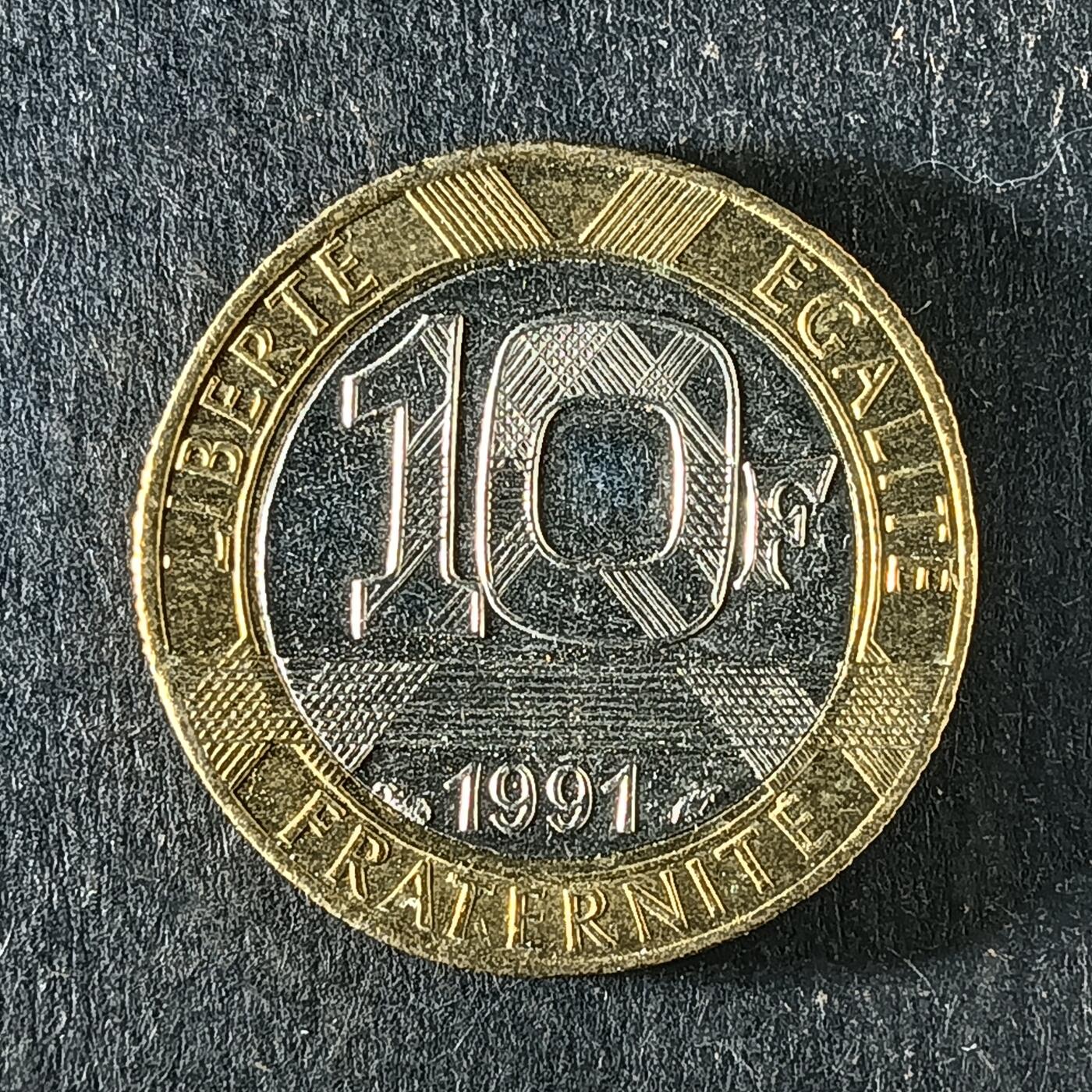 逸泉钱币2026第十五场世界钱币纪念币纸钞A883-1213A 1057法国10法郎小天使双色币