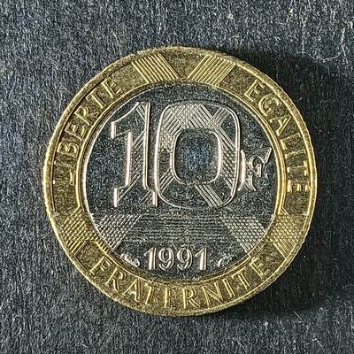 逸泉钱币2026第十五场世界钱币纪念币纸钞A883-1213A - 1057法国10法郎小天使双色币