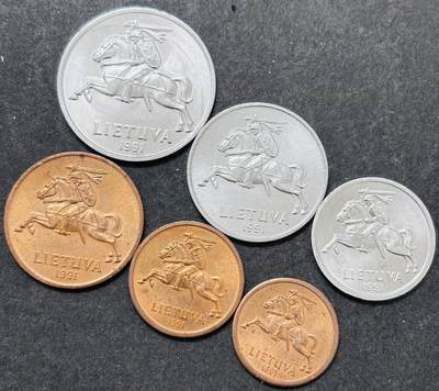 文馨钱币收藏 2026新年第五场（第 291 场）【长期接代拍品】 - 全新 1991 年立陶宛 6 枚套