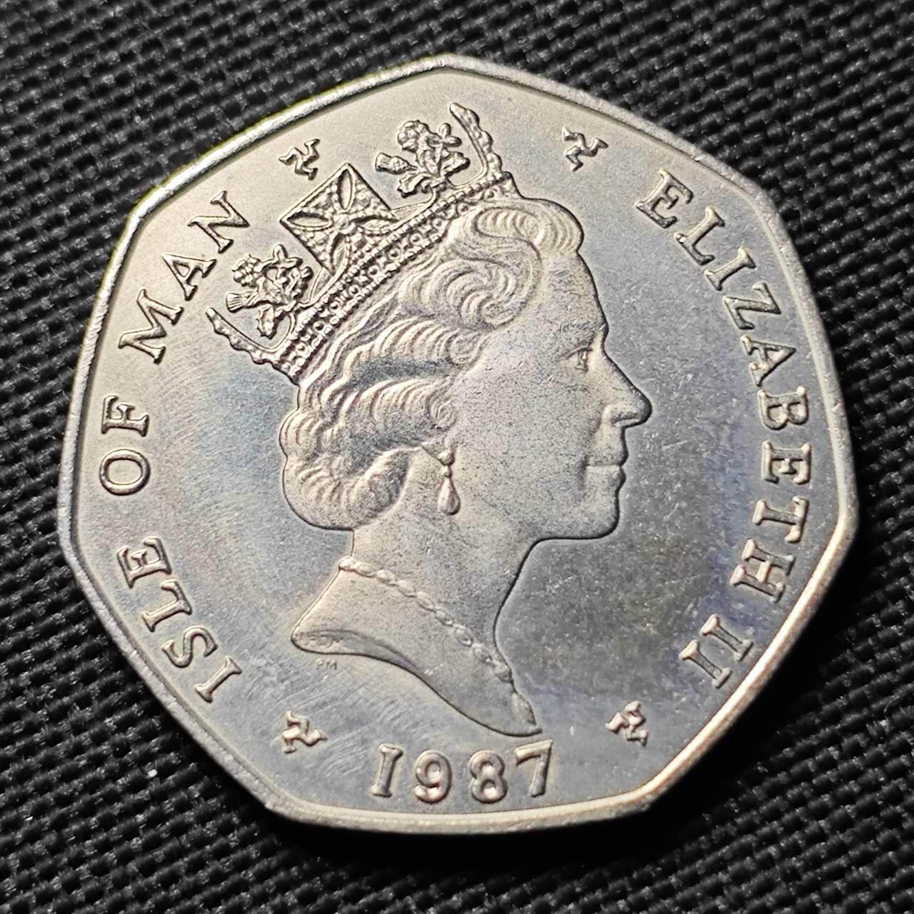 KK钱币收藏小铺  第400期  百期特拍（四拍之四）2月预留时间 周末发货  1987马恩岛50便士纪念币 圣诞节系列