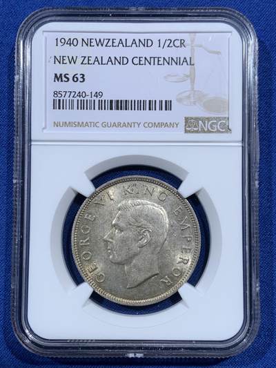 《竞宝斋》第462场 周日，周一，2场连拍 （全场包邮）欢迎送拍 - NGC MS63 新西兰1940年建国百年纪念银币，63的好品相稀奇很少出现，大部分都是62分