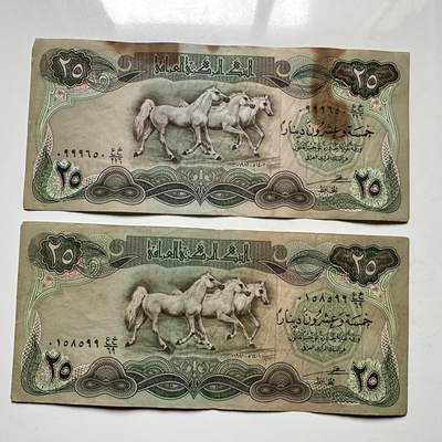 🌹外币初藏🌹🐯2026年第12场  每周二四六晚8️⃣点 接代拍 - 伊拉克马钞 1982版25第纳尔2张—9