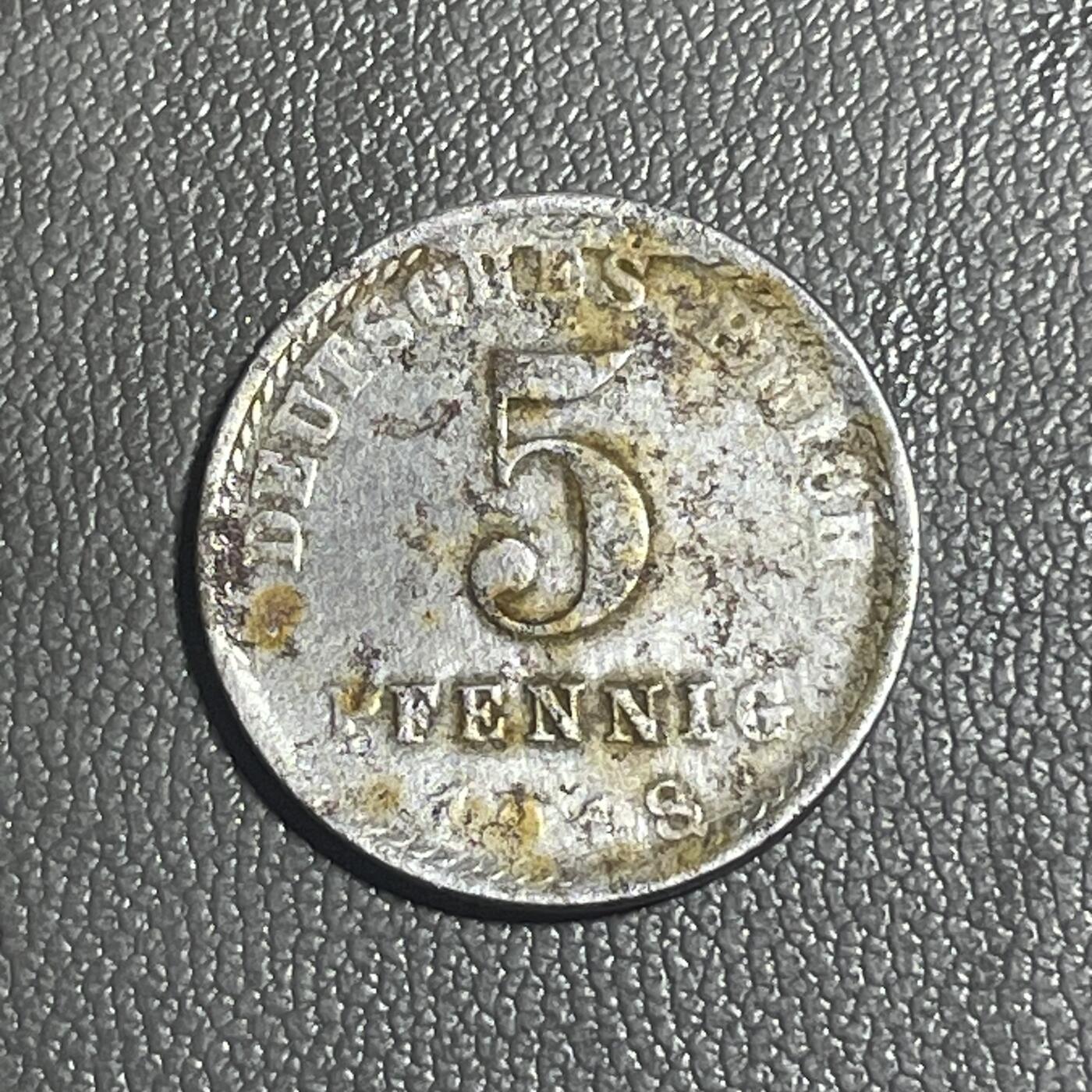 回流0201 德意志帝国1918年5芬尼铁币 长翅鹰