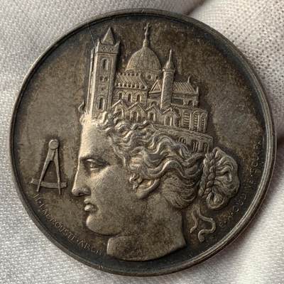 掌中浮雕-藏着的欧洲第051场 - 法国中央建筑师协会银章 ，34mm，15.26 g