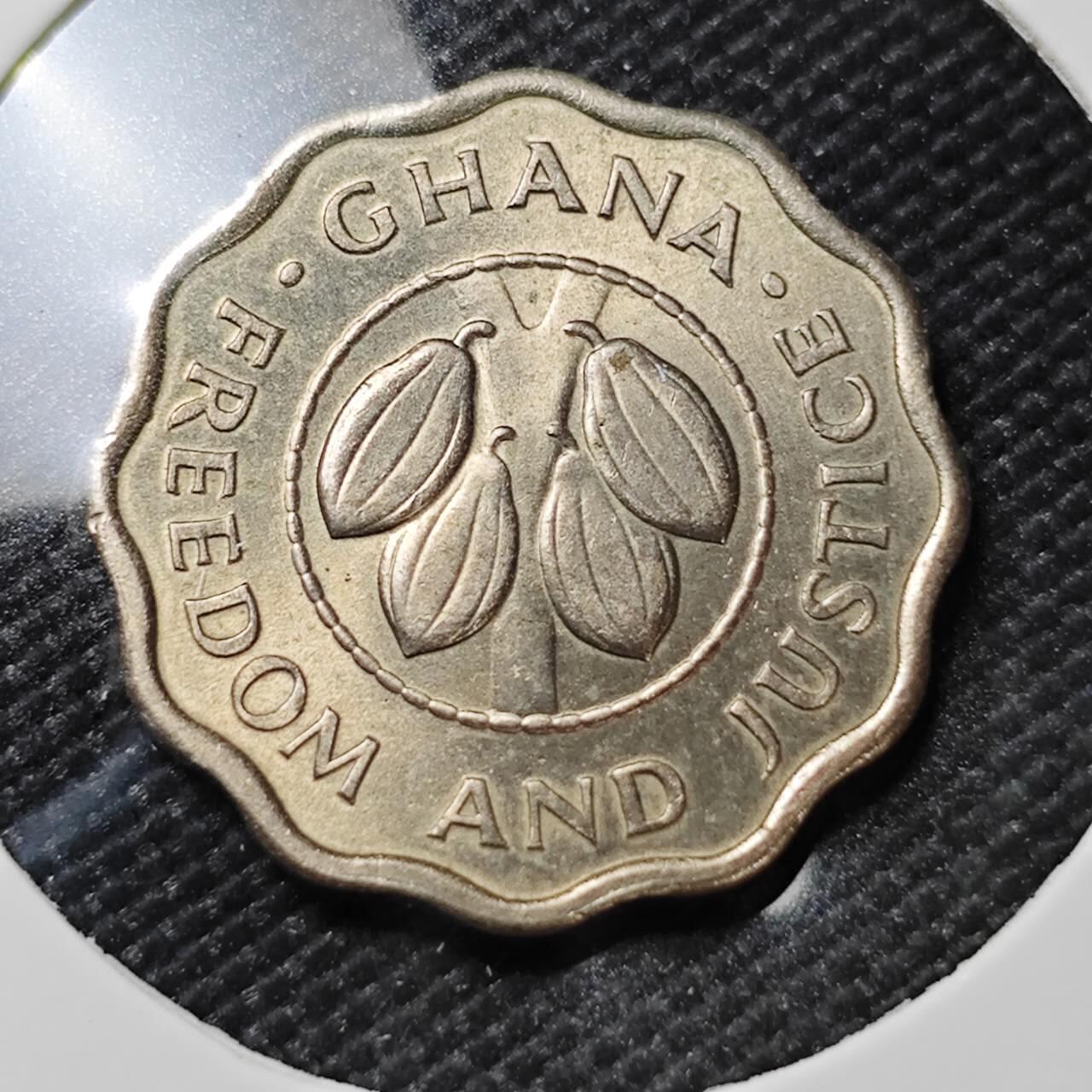 KK钱币收藏小铺  第390期  2月预留时间 周末发货  1967加纳2.5比塞瓦