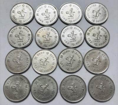 文馨钱币收藏 2026新年第五场（第 291 场）【长期接代拍品】 - 原光品相 1981 年英属香港一元 16 枚