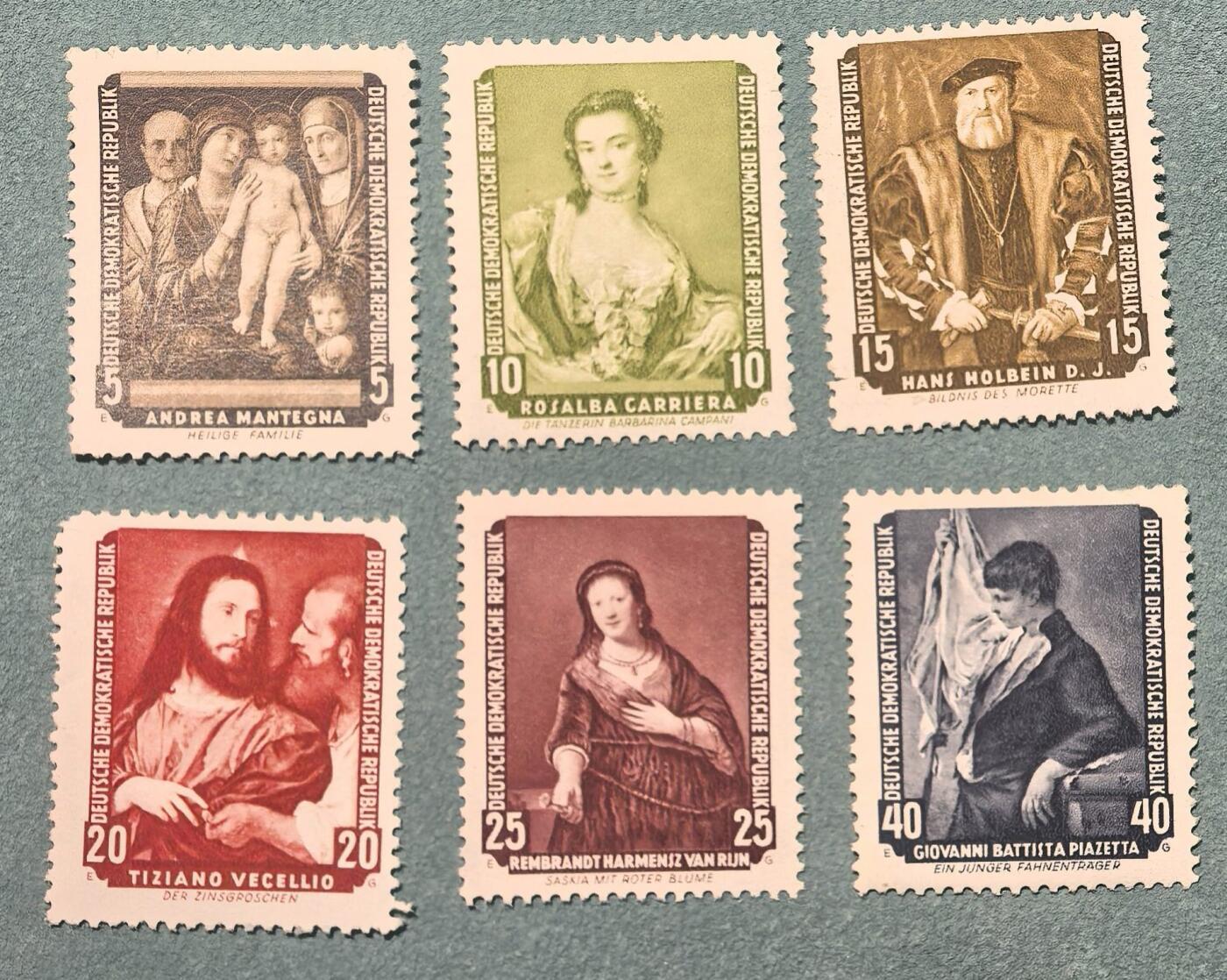 盛世勋华——号角文化勋章邮票专场拍卖第302期 东德1957年发行 6全新票 德累斯顿美术馆馆藏名画