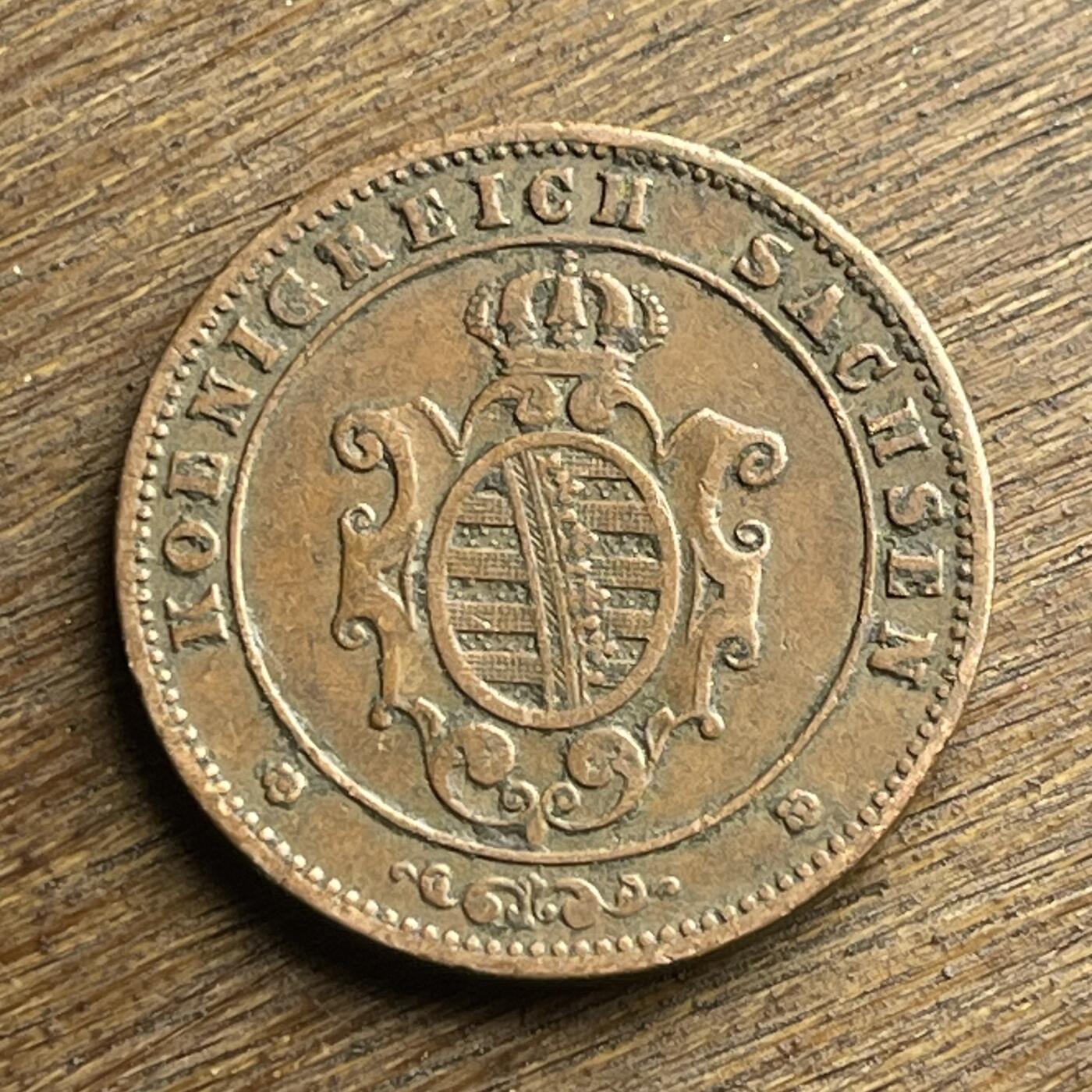 【本场4.12号发货】★第145加场★精品硬币 套币专场 不寄存，200包邮。不满200元，支付5元运费。《接受代拍 代送NGC评级》 75【无寄存】1864 B 德国萨克森 5芬尼 铜币