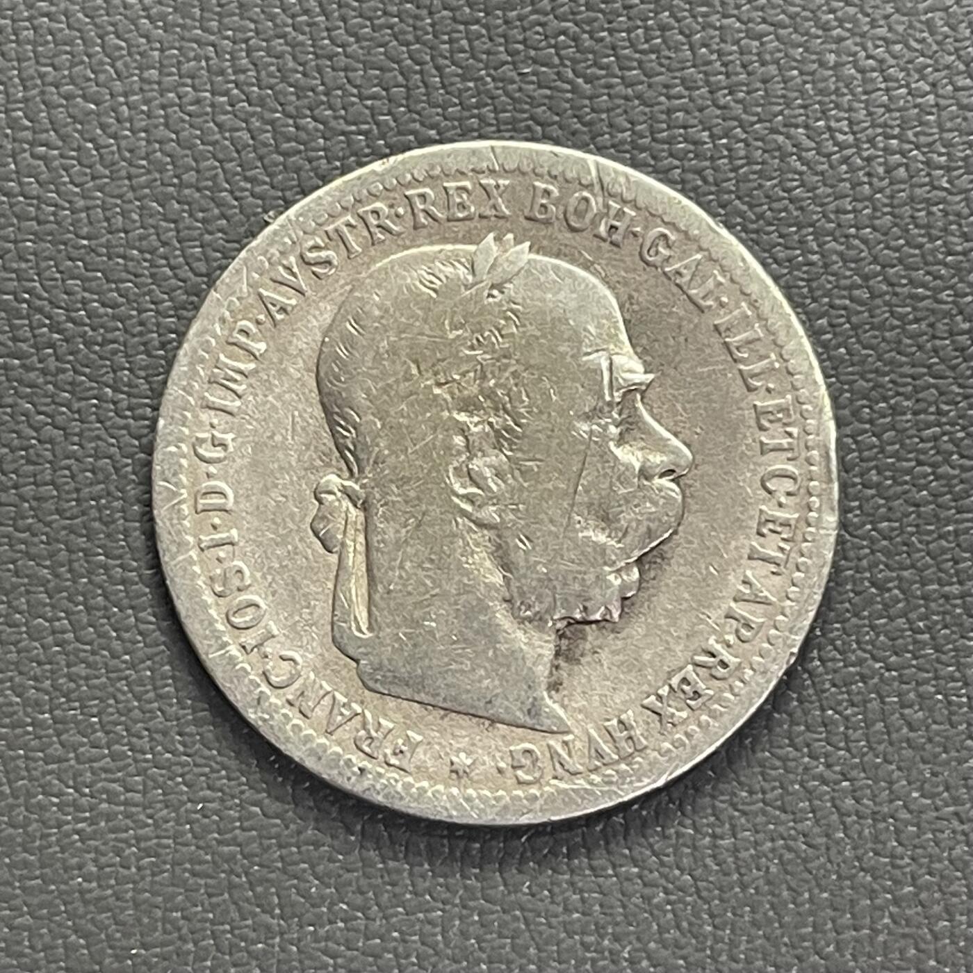 回流0201 奥匈帝国1901年弗兰茨约瑟夫一世1克朗银币 银价5*83.5%*24=100元