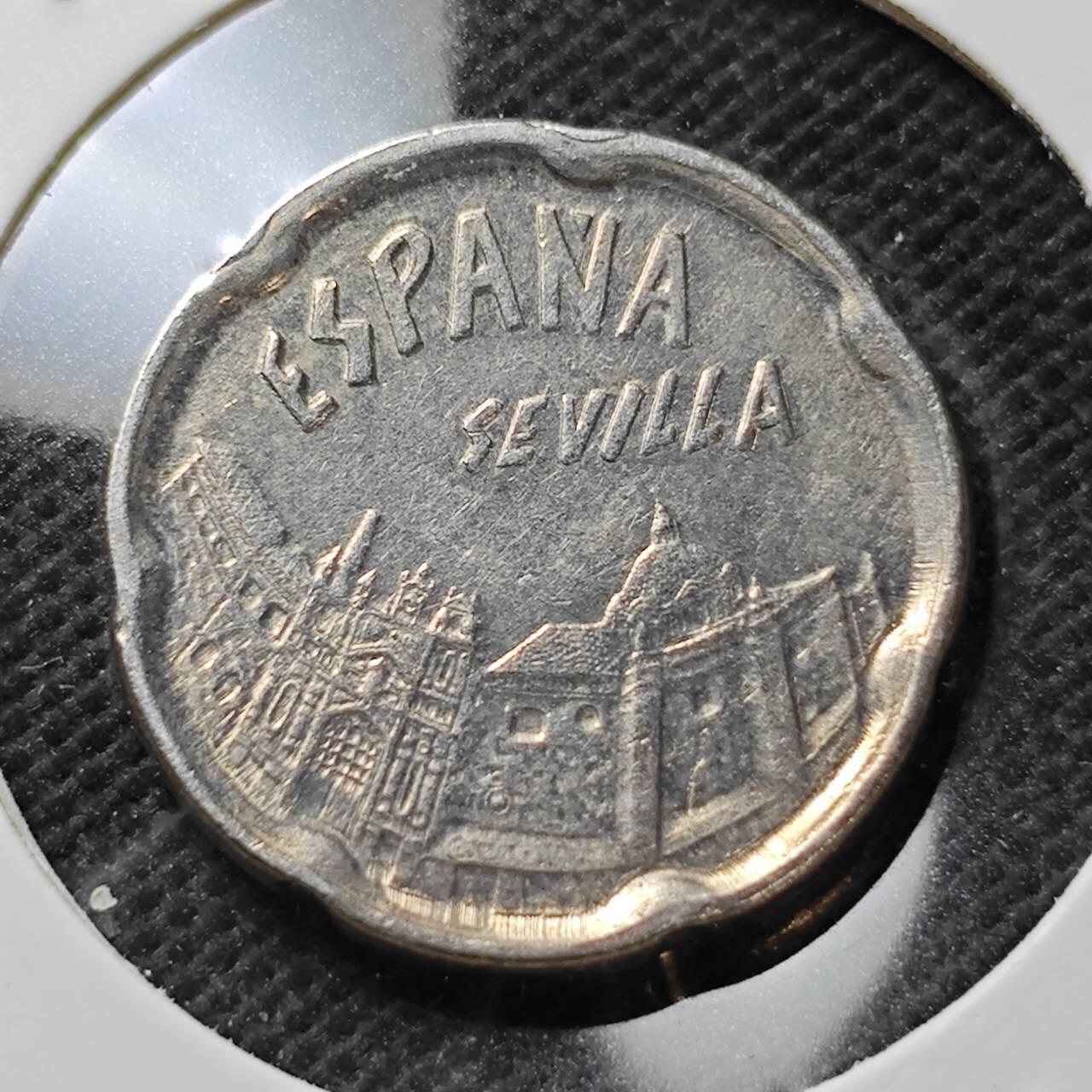 KK钱币收藏小铺  第389期  2月预留时间 周末发货  西班牙50比塞塔纪念币