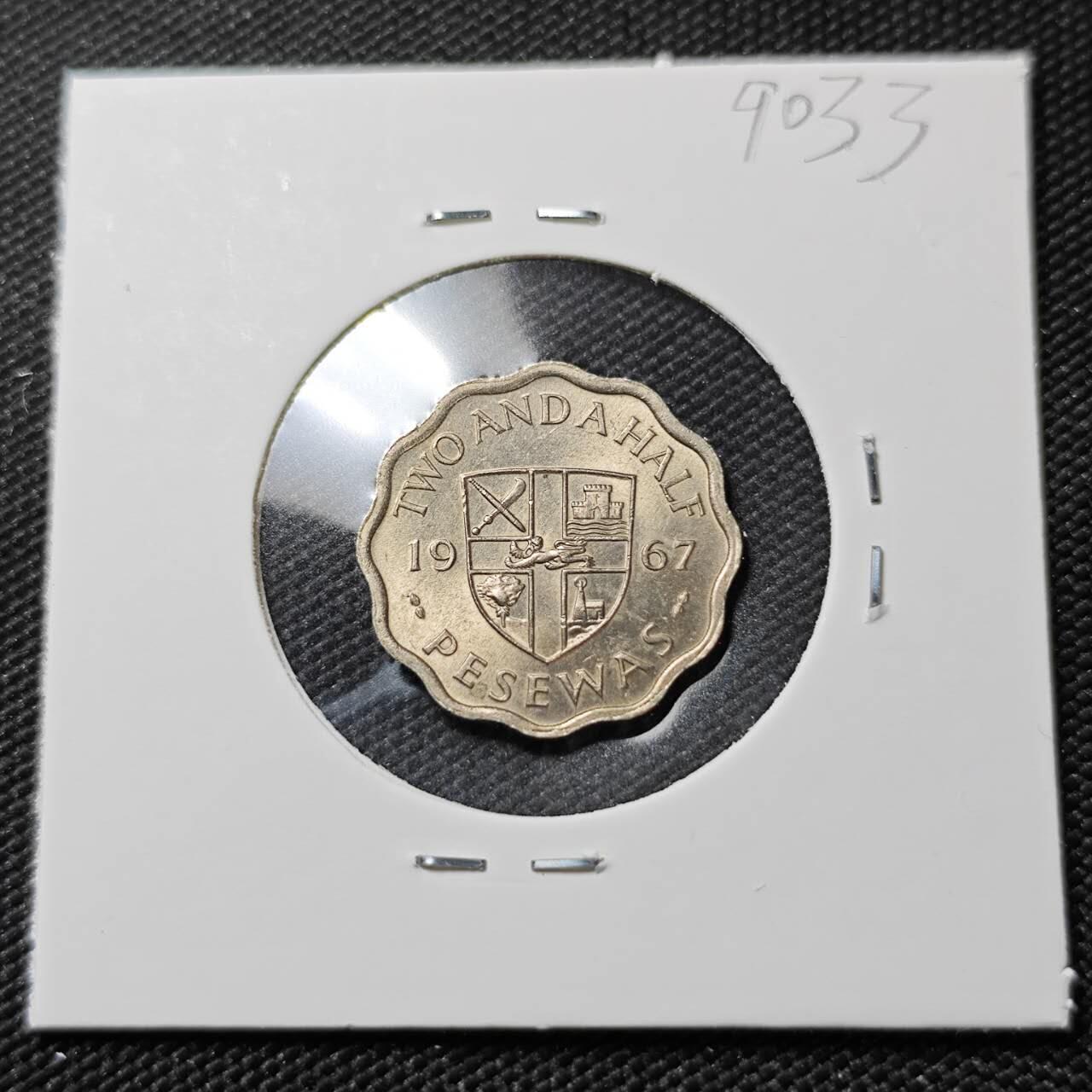 KK钱币收藏小铺  第390期  2月预留时间 周末发货  1967加纳2.5比塞瓦