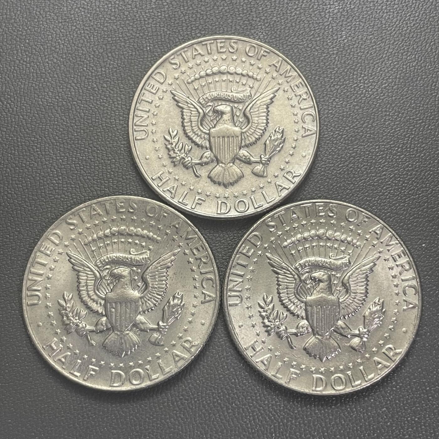 回流0201 美国1982-1984年肯尼迪总统半圆3枚