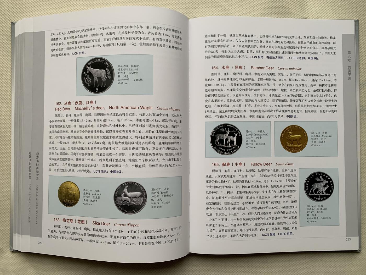 《竞宝斋》第462场 周日，周一，2场连拍 （全场包邮）欢迎送拍 精装大开本《硬币上的动物世界》玩动物币的必备资料， 目前市面专题动物系列里最权威的一本书。等同于动物币版的“克劳斯”目录。收录200余个国家地区，1100 枚、700多个动物物种，分类科学，全彩，厚达310页，书籍较重，重量近3斤半，几乎玩动物收藏币友人手一本！值得收藏。重达1.6公斤