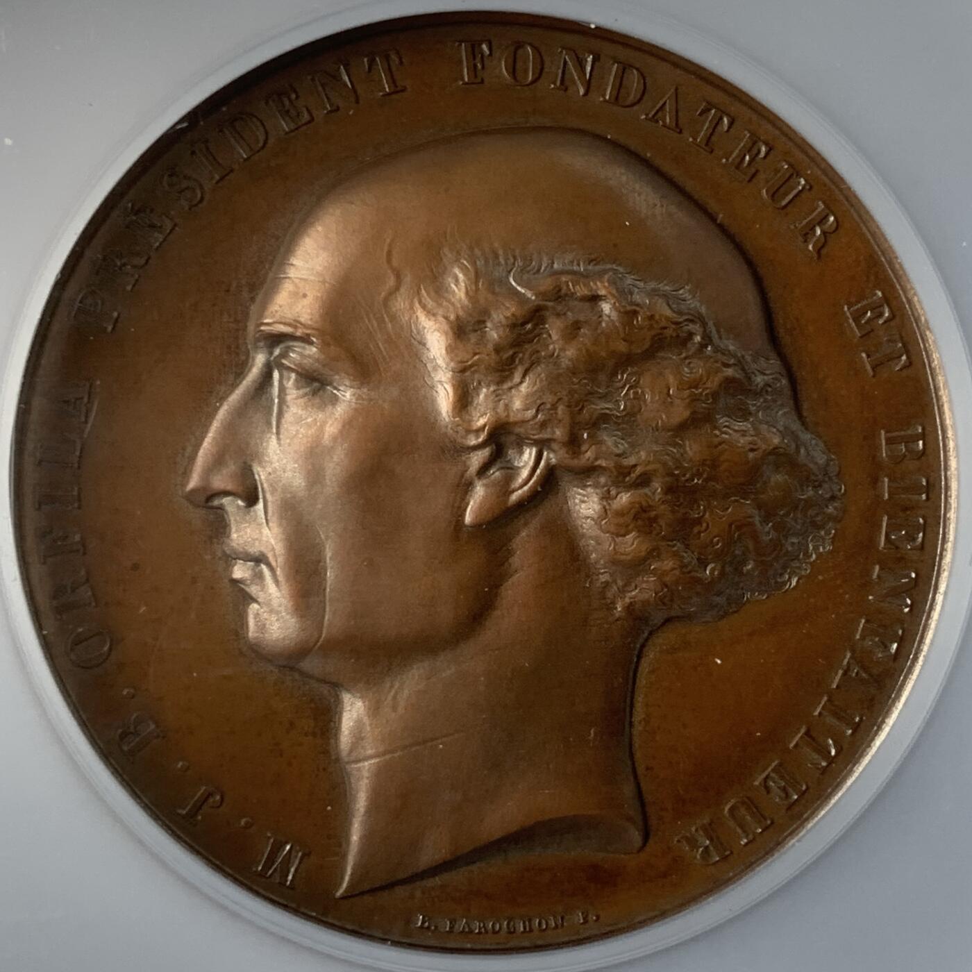 掌中浮雕-藏着的欧洲第051场 法国公共卫生医生协会铜章，51.4mm