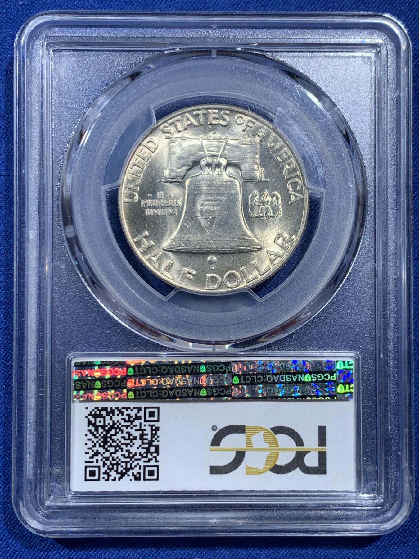 《竞宝斋》第462场 周日，周一，2场连拍 （全场包邮）欢迎送拍 PCGS MS64 美国1950D富兰克林50美分