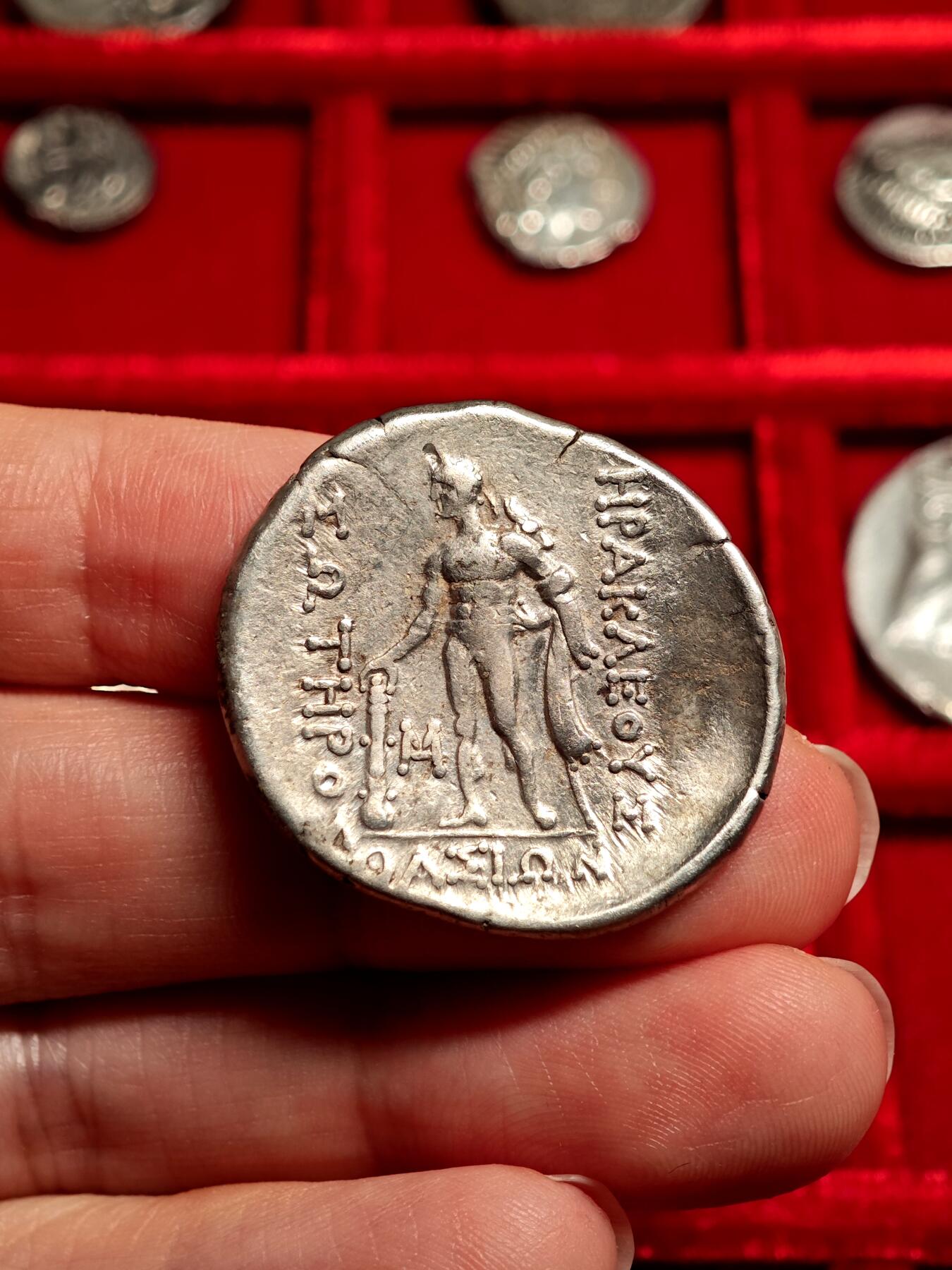 评级古希腊色雷斯萨索斯岛四德酒神大力神银币