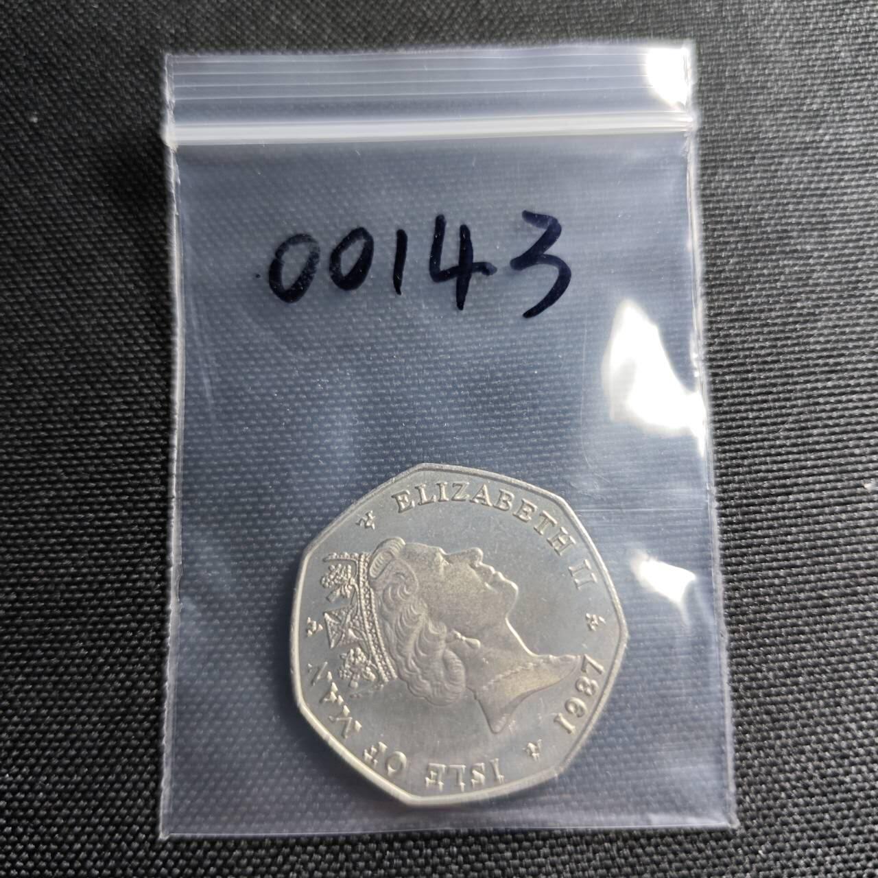 KK钱币收藏小铺  第400期  百期特拍（四拍之四）2月预留时间 周末发货  1987马恩岛50便士纪念币 圣诞节系列