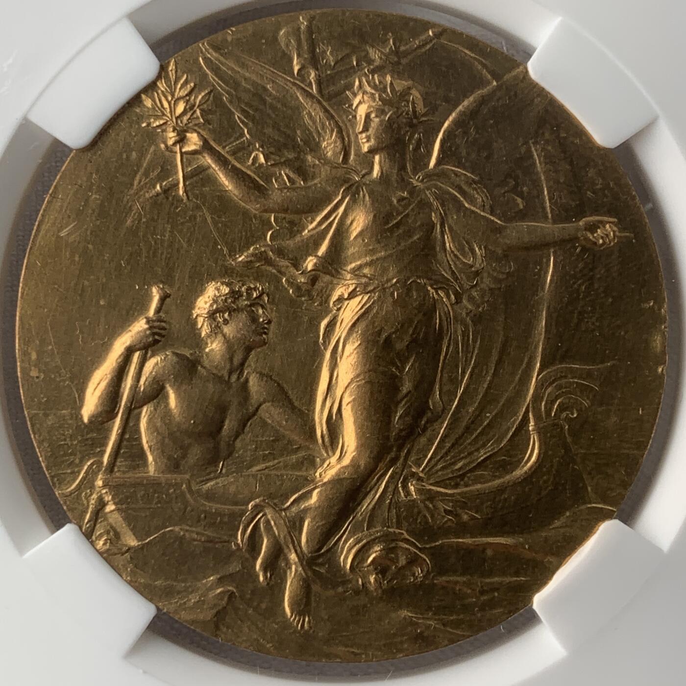 掌中浮雕-藏着的欧洲第051场 法国游艇俱乐部铜章，50mm