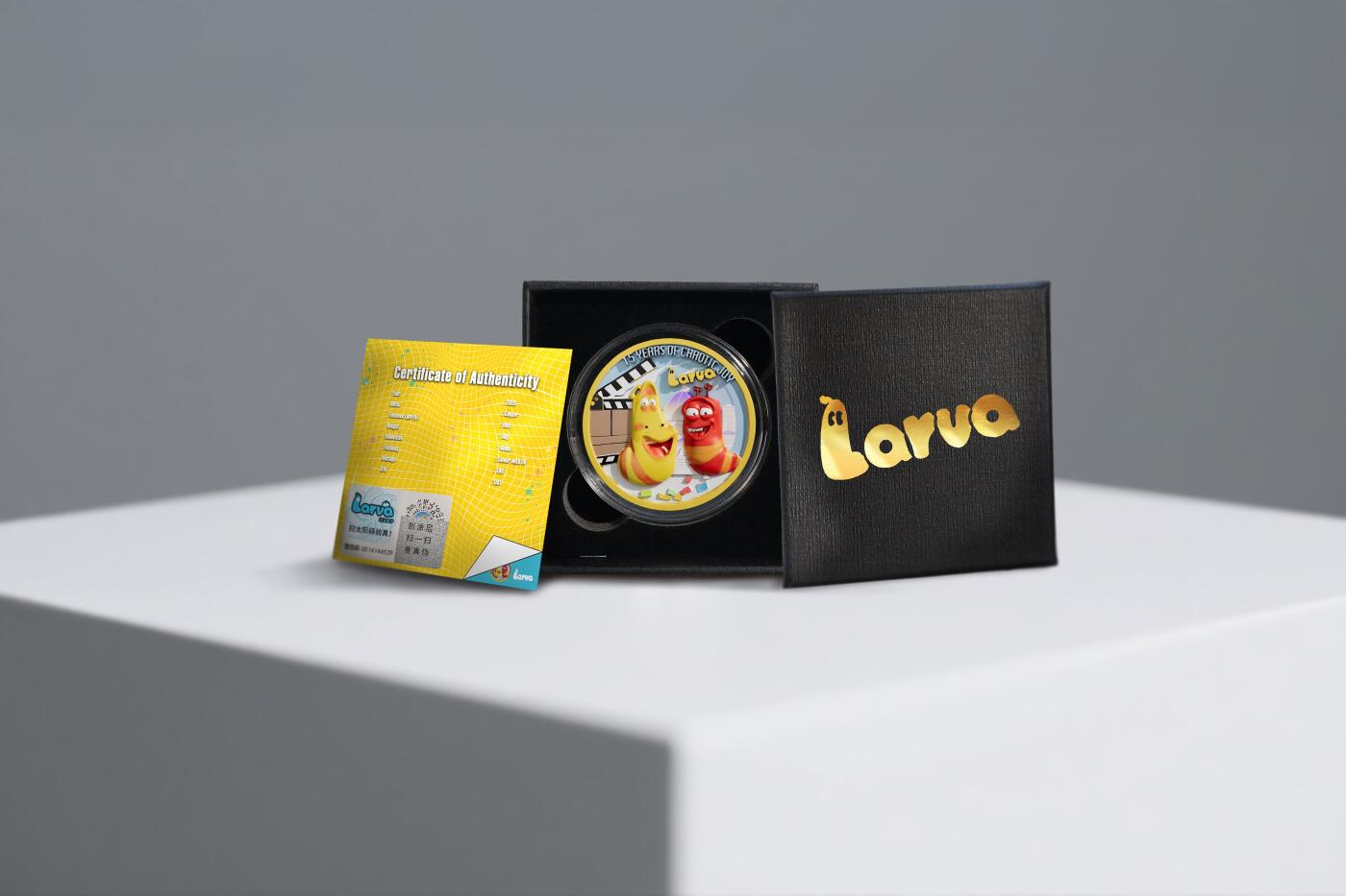 CSIS-GREAT评级精品钱币拍卖第三百三十六期 爆笑虫子双面超高浮雕彩色铜章 带盒证