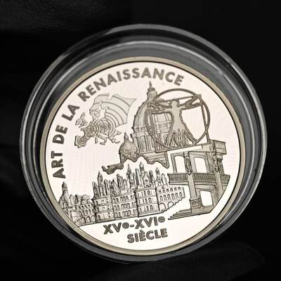 金瓯小拍第三期 古今币章 银价专场 - 法国文艺复兴主题精制银币2000年 重22.2克直径37mm 状态较好