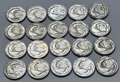 文馨钱币收藏 2026新年第五场（第 291 场）【长期接代拍品】 - 几乎全新新加坡 1967-1982 年 20 分剑鱼一组 20 枚