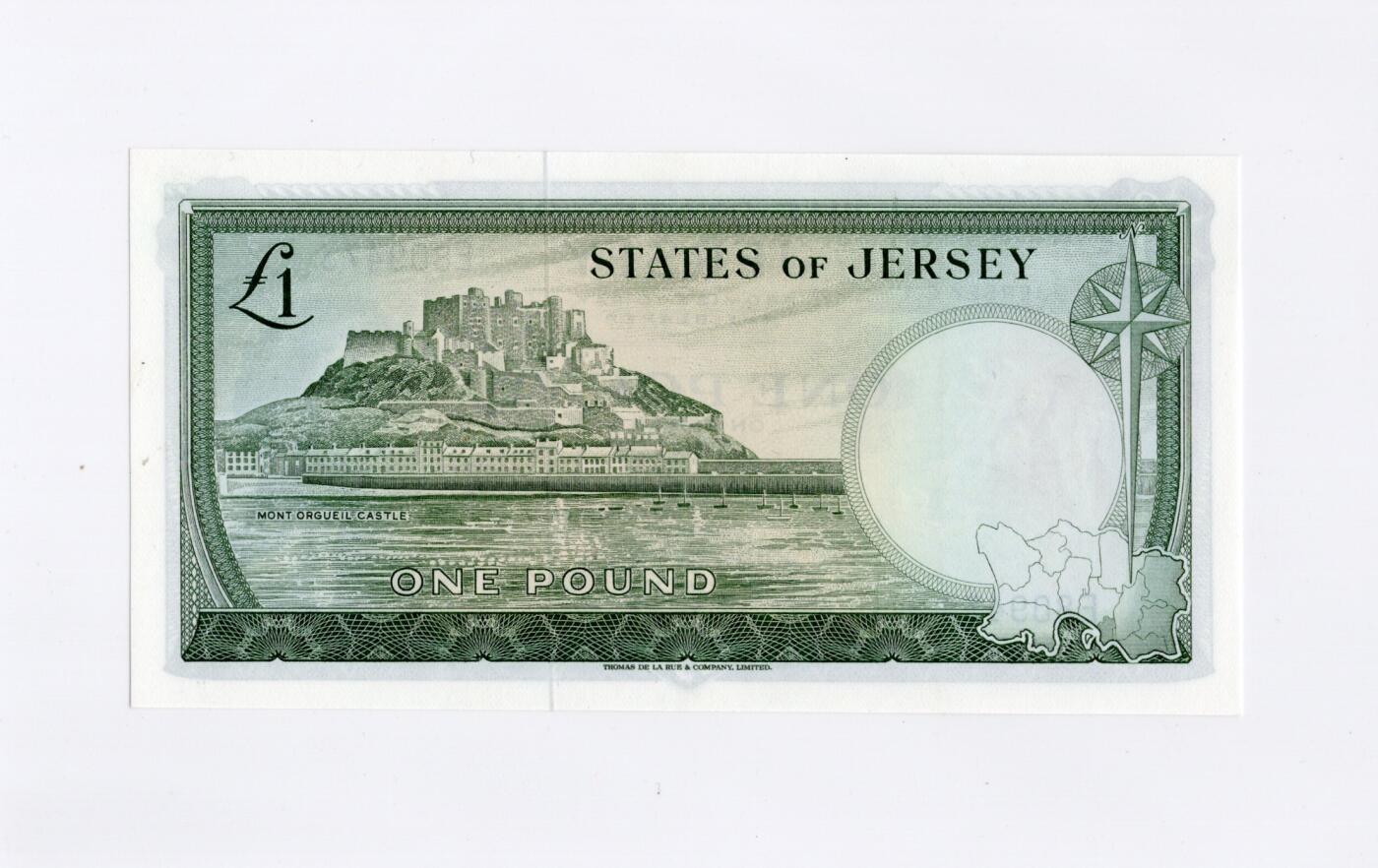 徐霞客拍卖首拍 泽西岛	P-8a 1963年1镑		E809473		unc-	泽西岛作为英国皇家属地，这张纸币发行于战后经济稳定期，是英联邦体系下地方货币自治的体现，币面伊丽莎白二世肖像与泽西岛纹章（持狮图案）结合，既彰显英王室的政治关联，又保留了泽西岛的本土身份标识，反映了属地的双重文化属性。作为泽西岛独立发行的法定货币，它是研究20世纪末英皇家属地货币体系、区域金融关系的重要资料。	