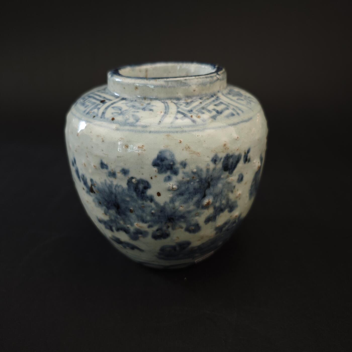 上海都达杂项专场九（全场包邮） 明 青花花鸟罐1-116