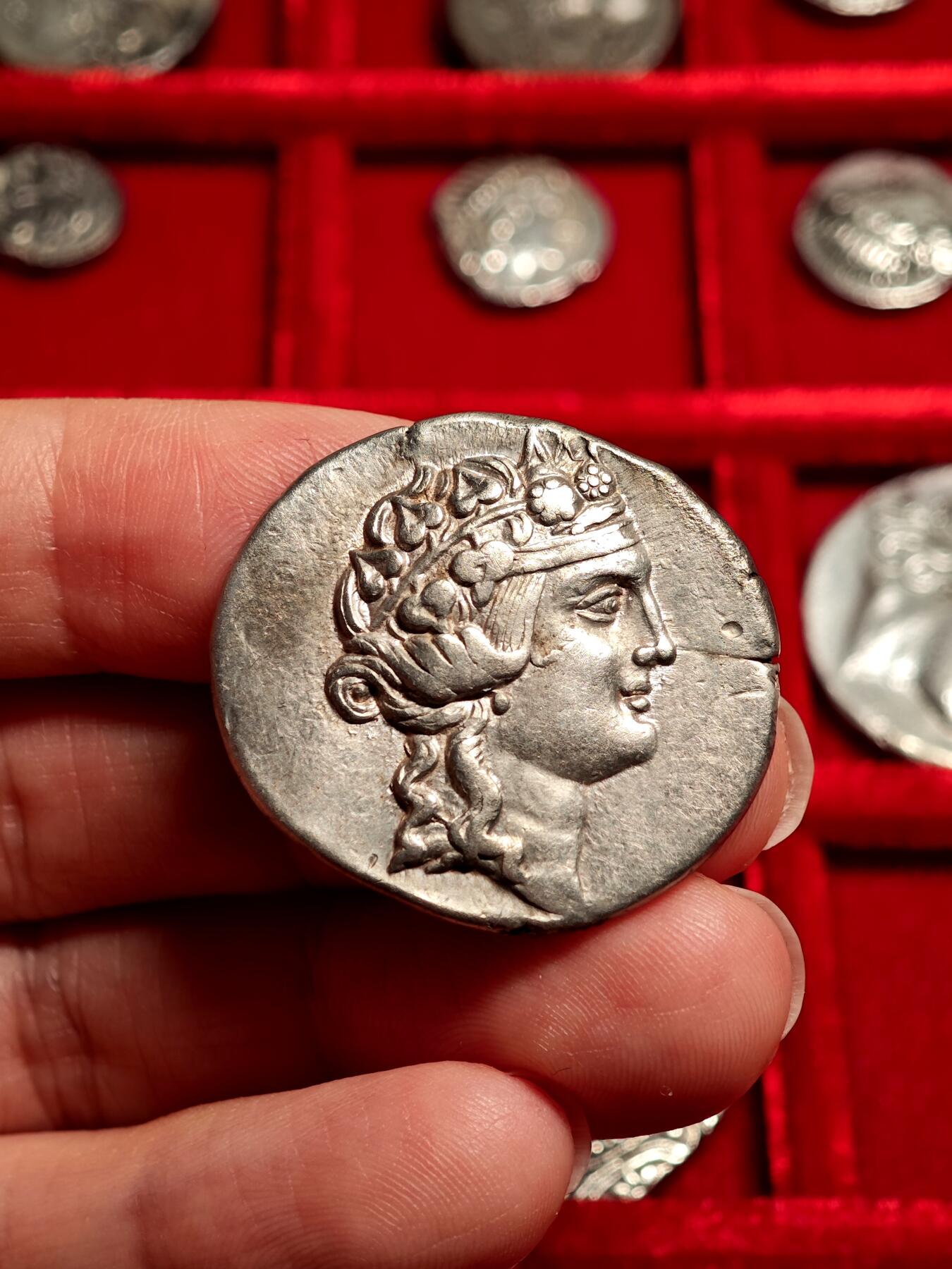 评级古希腊色雷斯萨索斯岛四德酒神大力神银币