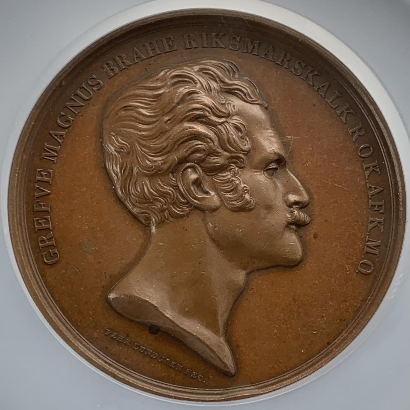 掌中浮雕-藏着的欧洲第051场 1844年瑞典纪念铜章，55.1mm