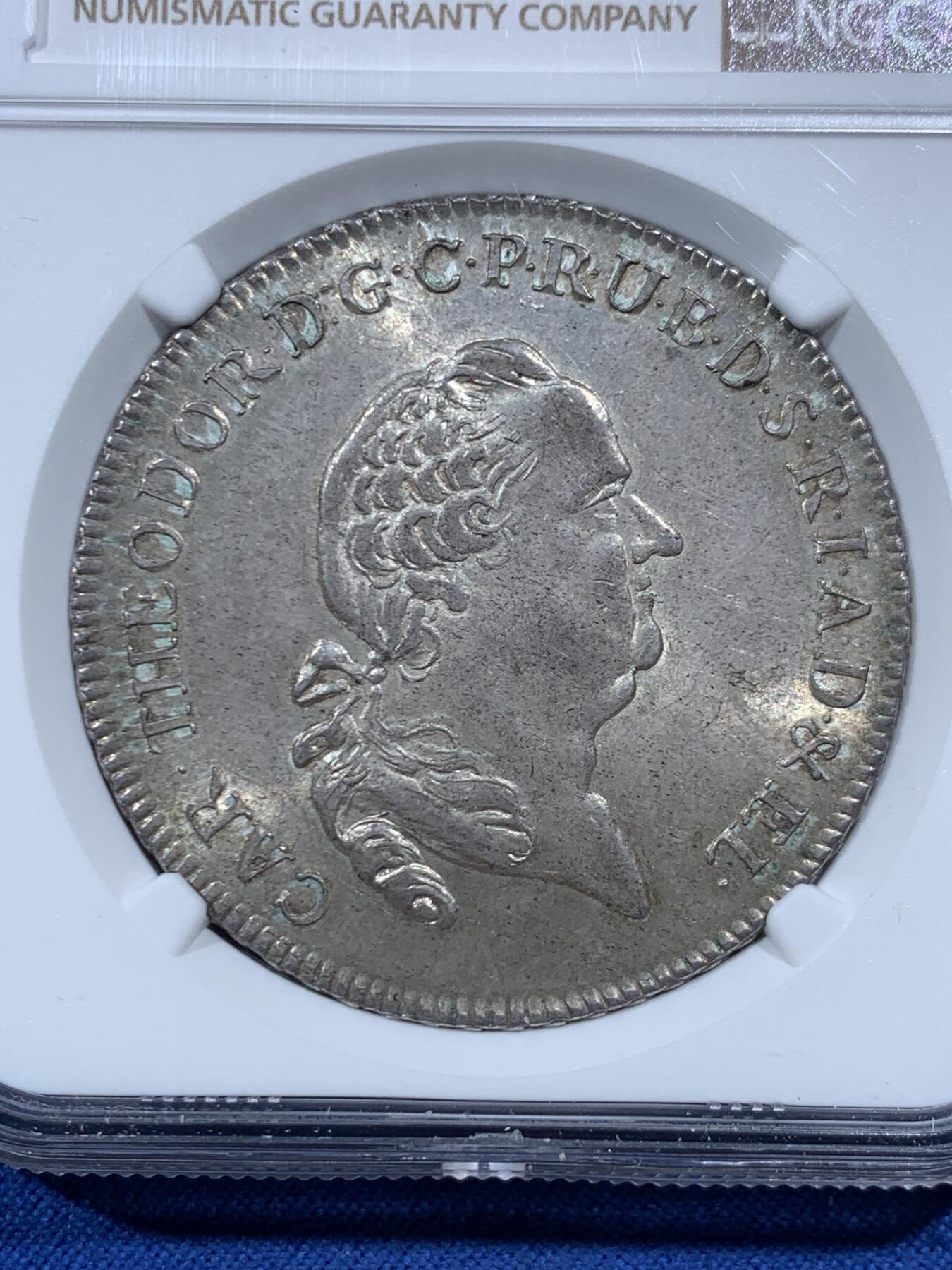 《竞宝斋》第462场 周日，周一，2场连拍 （全场包邮）欢迎送拍 唯一冠军分 NGC MS63 德国 1779年 巴伐利亚选侯国  查尔斯·西奥多 泰勒大银币 入手正当时