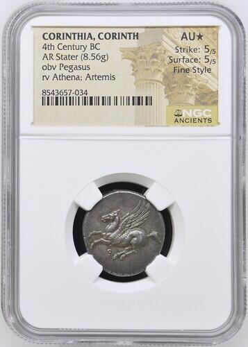 NGC评满分➕⭐Fine style古希腊雅典娜飞马银币