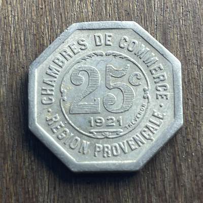 【本场4.12号发货】★第145加场★精品硬币 套币专场 不寄存，200包邮。不满200元，支付5元运费。《接受代拍 代送NGC评级》 - 11【无寄存】1921 法国 紧急状态 八角 25分 铝币